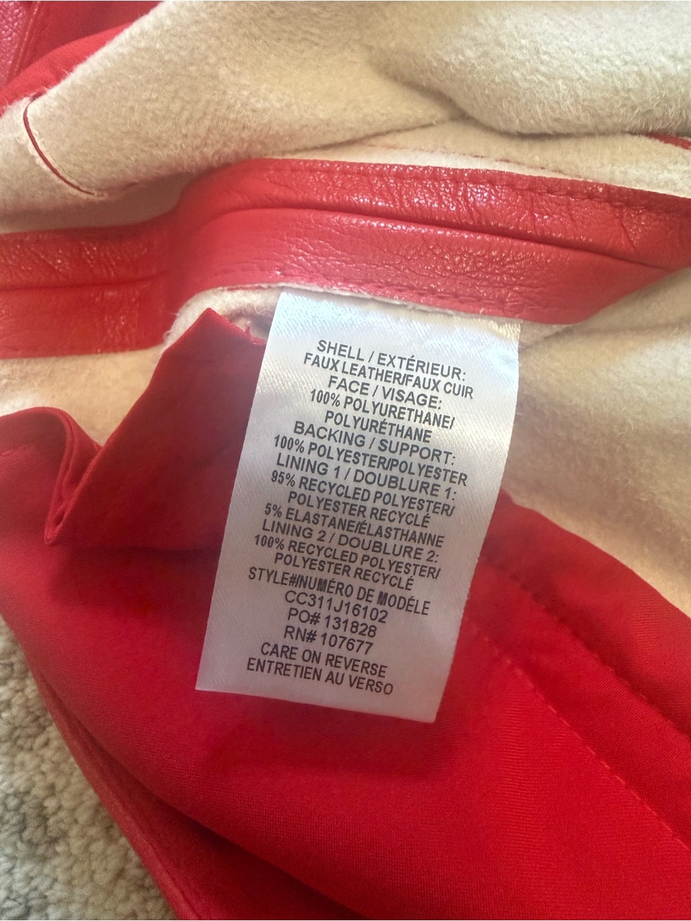 Alice + Olivia Red Faux Leather Wide Leg Trouser Pants NWOT Size 10 - Picture 14 of 15